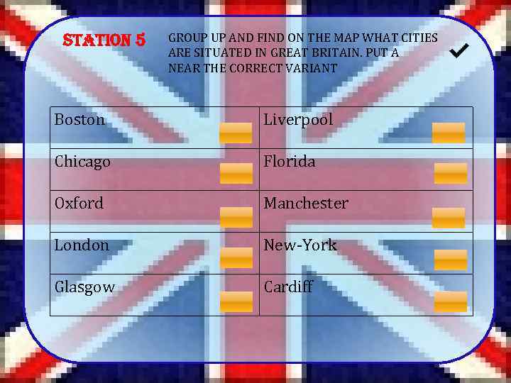 Station 5 GROUP UP AND FIND ON THE MAP WHAT CITIES ARE SITUATED IN