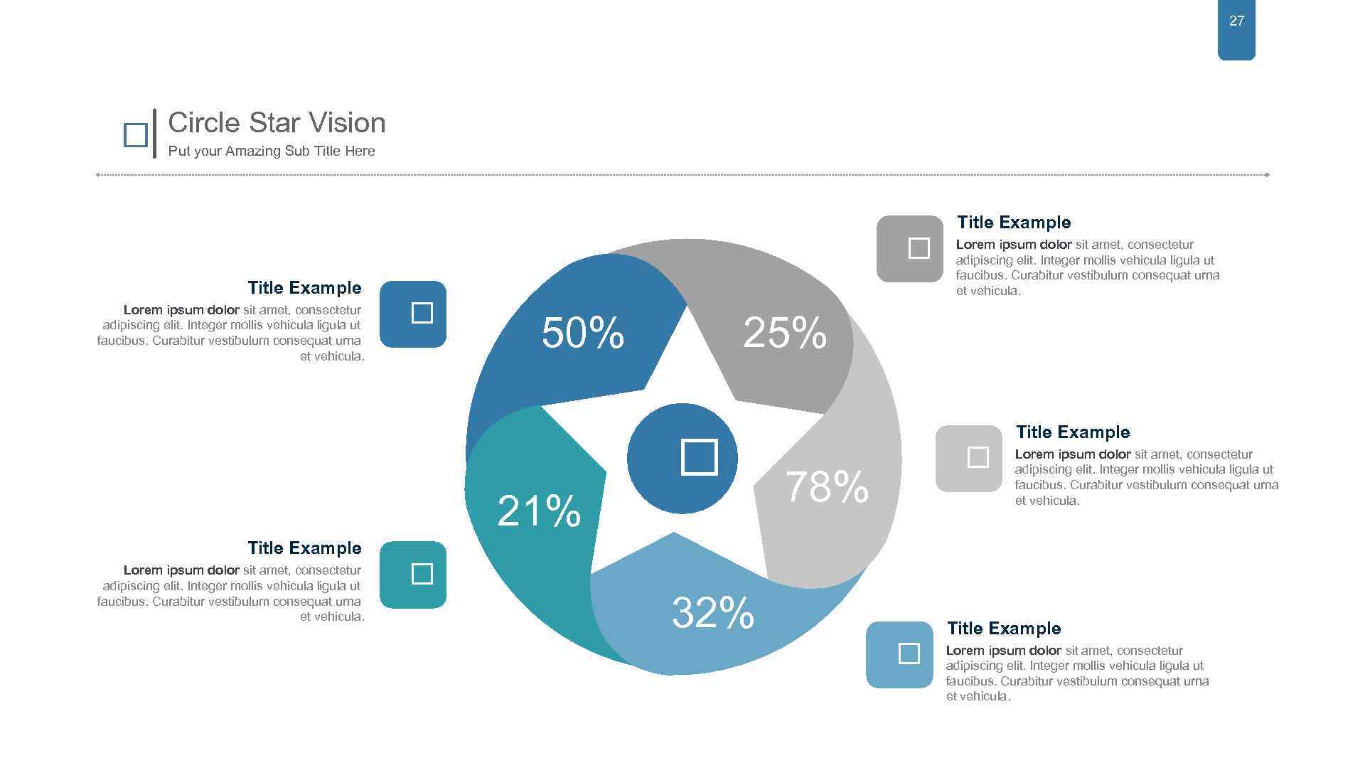 27 Circle Star Vision Put your Amazing Sub Title Here Title Example Lorem ipsum