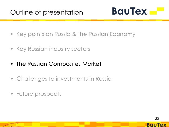 Outline of presentation • Key points on Russia & the Russian Economy • Key