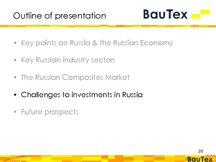 Outline of presentation • Key points on Russia & the Russian Economy • Key