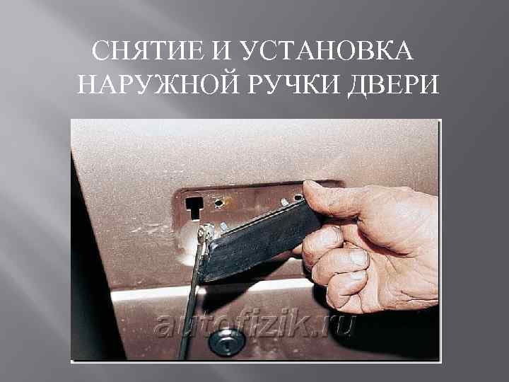 СНЯТИЕ И УСТАНОВКА НАРУЖНОЙ РУЧКИ ДВЕРИ 