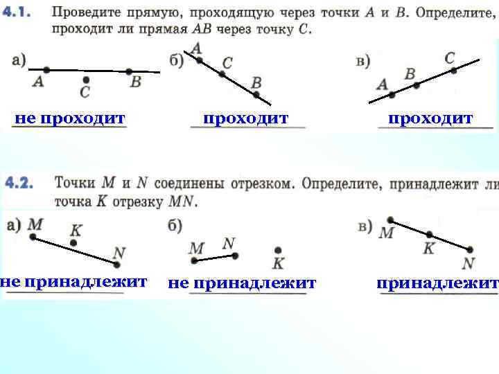 не проходит не принадлежит проходит принадлежит 