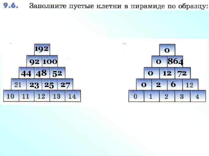 192 92 100 44 48 52 23 25 27 0 0 864 0 12