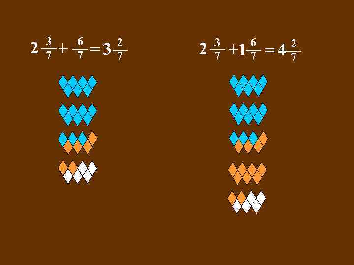 2 3 7 + 6 7 =3 2 7 2 3 7 +1 6