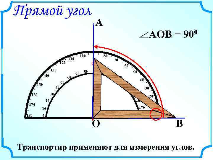 Прямой угол 120 140 60 180 90 70 80 100 110 50 120 40