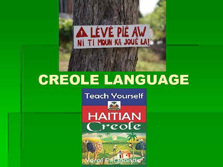 CREOLE LANGUAGE 