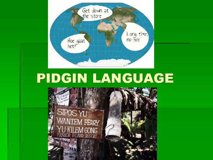 PIDGIN LANGUAGE 