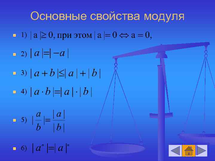 Основные свойства модуля n 1) n 2) n 3) n 4) n 5) n