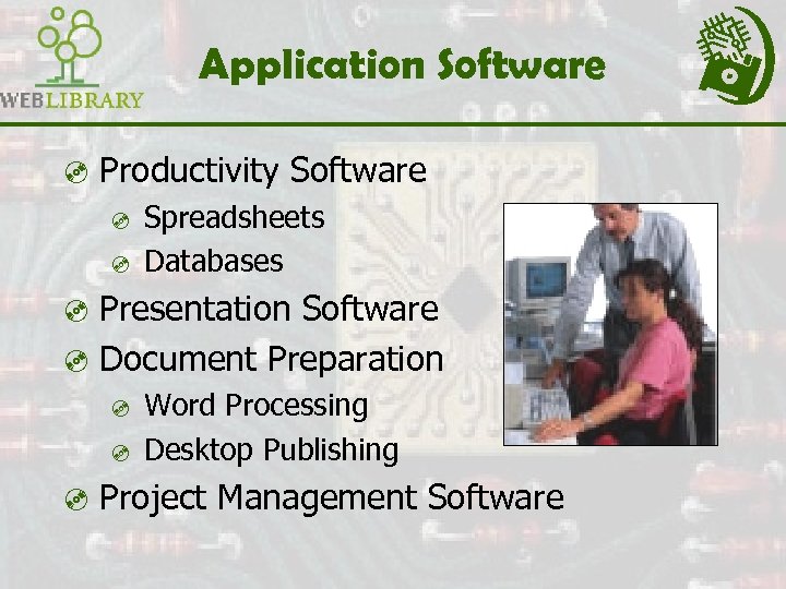 Application Software ³ Productivity Software ³ Spreadsheets ³ Databases ³ Presentation Software ³ Document