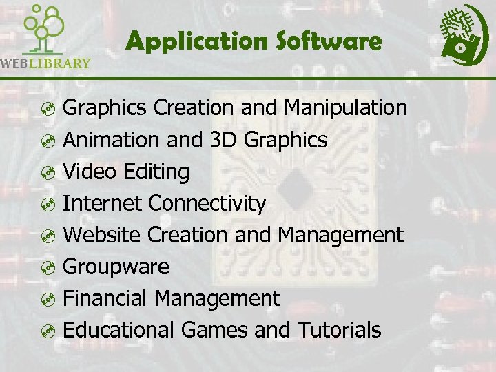 Application Software ³ Graphics Creation and Manipulation ³ Animation and 3 D Graphics ³