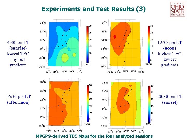 Experiments and Test Results (3) 4: 30 am LT (sunrise) lowest TEC highest gradients