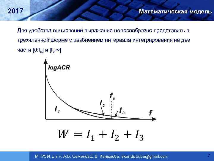 2017 Математическая модель Для удобства вычислений выражение целесообразно представить в трехчленной форме с разбиением