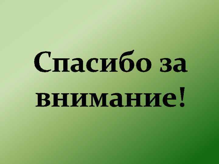 Спасибо за внимание! 