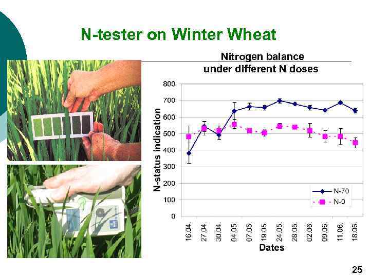 N-tester on Winter Wheat Nitrogen balance under different N doses 25 