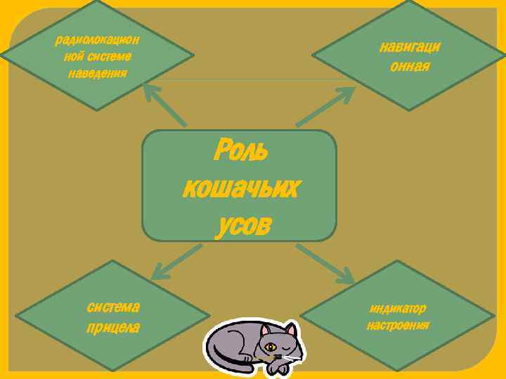 радиолокацион ной системе наведения навигаци онная Роль кошачьих усов система прицела индикатор настроения 