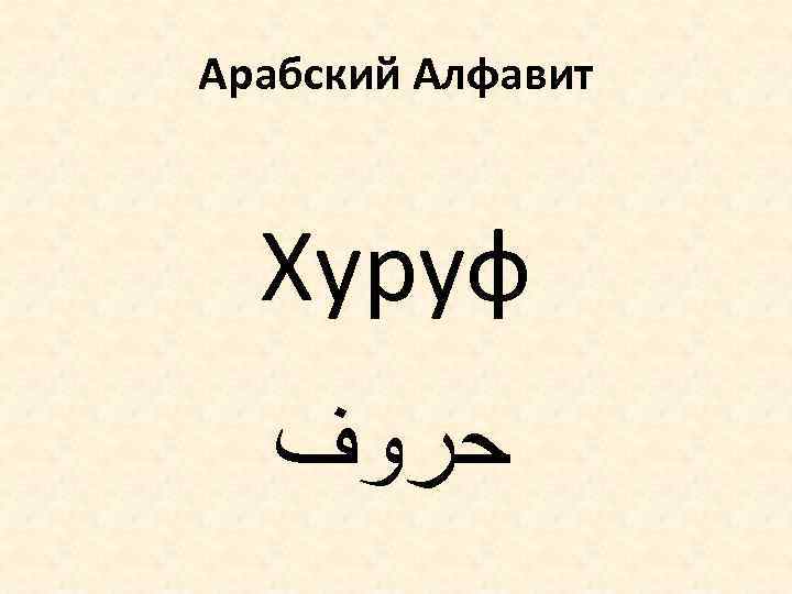 Арабский Алфавит Хуруф ﺣﺮﻭﻑ 