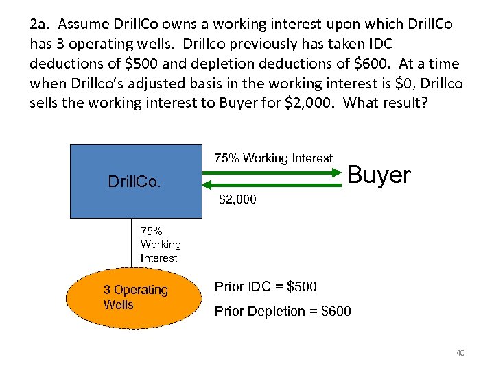 2 a. Assume Drill. Co owns a working interest upon which Drill. Co has