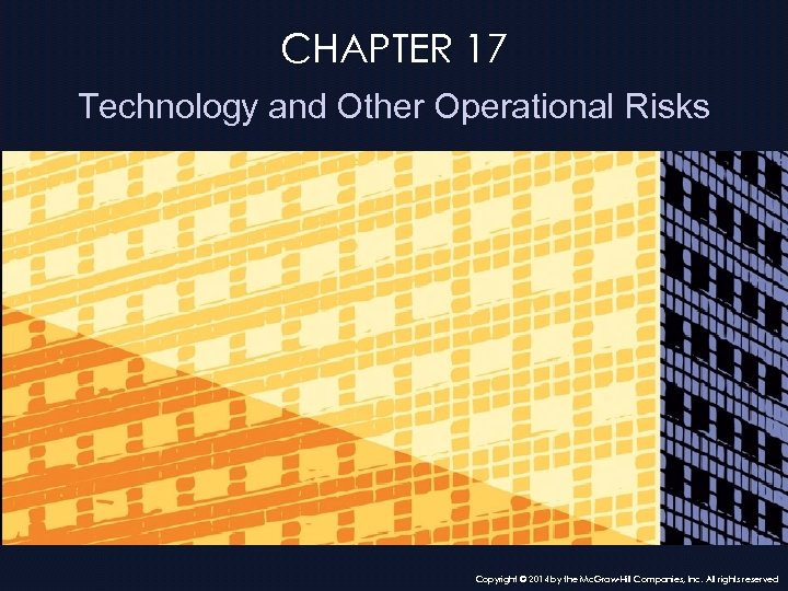 CHAPTER 17 Technology and Other Operational Risks Copyright © 2014 by the Mc. Graw-Hill