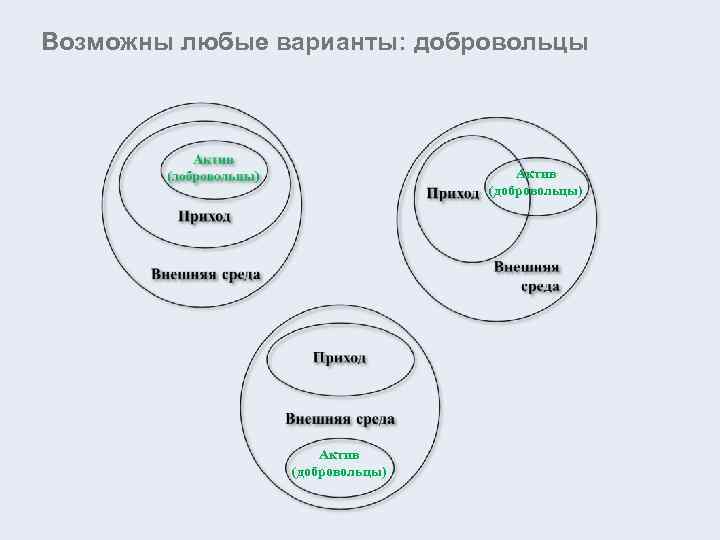 Возможны любые варианты: добровольцы Актив (добровольцы) 