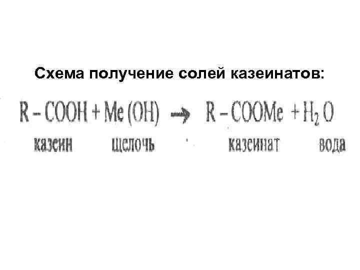 Схема получение солей казеинатов: 