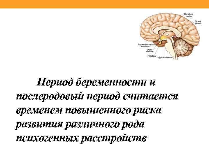 Период беременности и послеродовый период считается временем повышенного риска развития различного рода психогенных расстройств