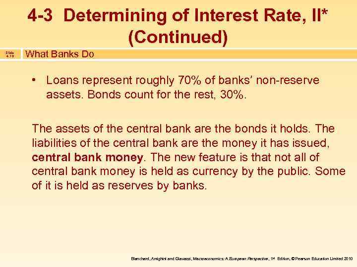 4 -3 Determining of Interest Rate, II* (Continued) Slide 4. 19 What Banks Do