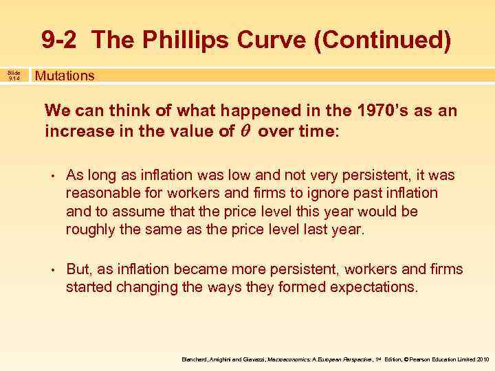 9 -2 The Phillips Curve (Continued) Slide 9. 14 Mutations We can think of