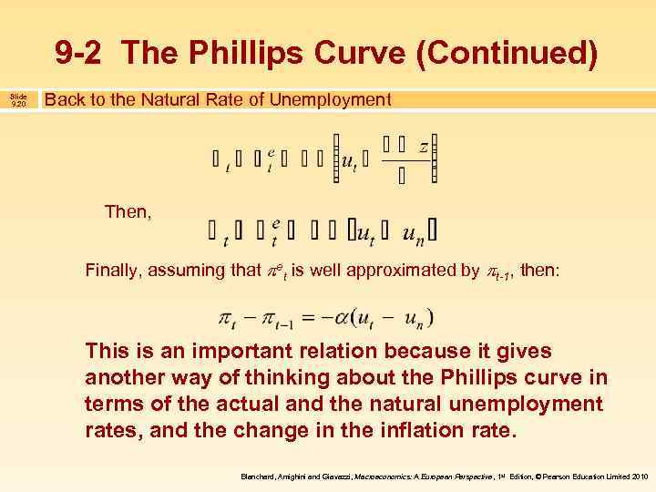 9 -2 The Phillips Curve (Continued) Slide 9. 20 Back to the Natural Rate