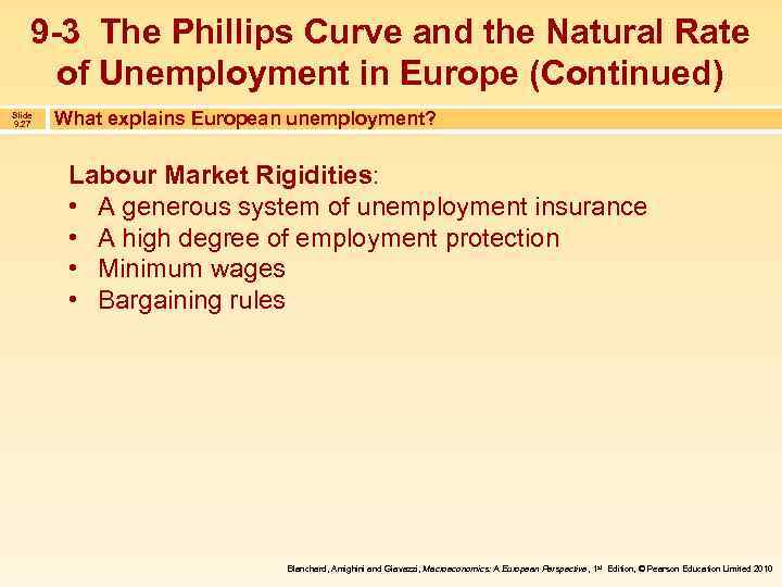 9 -3 The Phillips Curve and the Natural Rate of Unemployment in Europe (Continued)