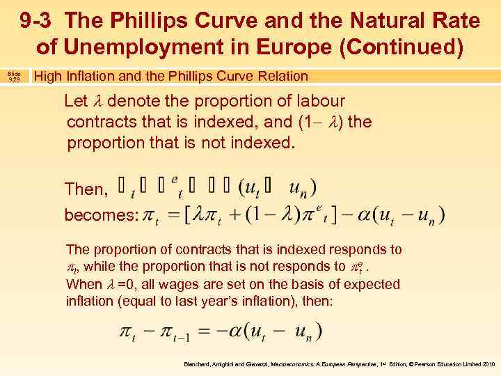 9 -3 The Phillips Curve and the Natural Rate of Unemployment in Europe (Continued)