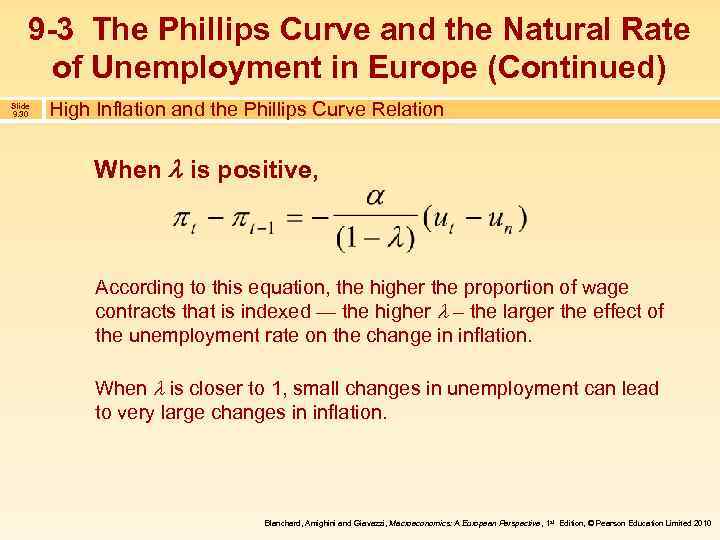 9 -3 The Phillips Curve and the Natural Rate of Unemployment in Europe (Continued)