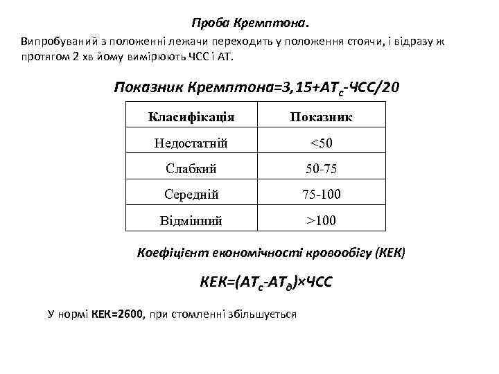 Проба Кремптона. Випробуваний з положенні лежачи переходить у положення стоячи, і відразу ж протягом