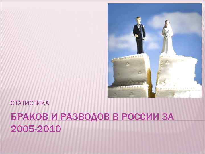 СТАТИСТИКА БРАКОВ И РАЗВОДОВ В РОССИИ ЗА 2005 -2010 