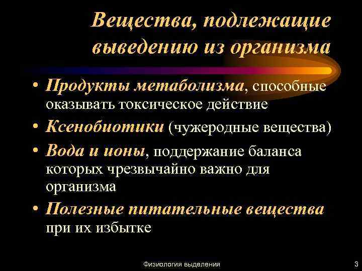 Продукты обмена веществ выводятся из организма