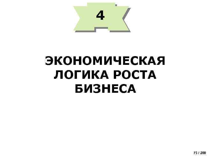 4 ЭКОНОМИЧЕСКАЯ ЛОГИКА РОСТА БИЗНЕСА 73 / 200 