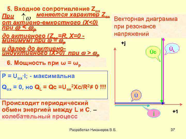 5. Входное сопротивление Zвх меняется характер Zвх При от активно-емкостного (Х<0) при < p