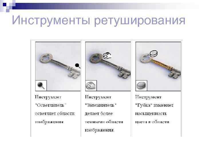 Инструменты ретуширования 