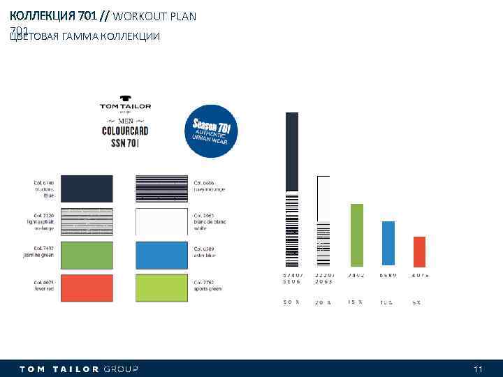 КОЛЛЕКЦИЯ 701 // WORKOUT PLAN 701 ЦВЕТОВАЯ ГАММА КОЛЛЕКЦИИ 11 