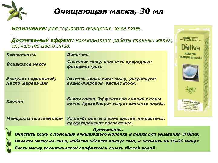 Очищающая маска, 30 мл Назначение: для глубокого очищения кожи лица. . Достигаемый эффект: нормализация