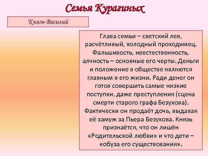 Семья курагиных презентация