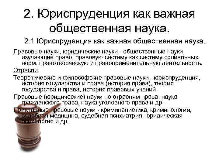 Проект юриспруденция как наука