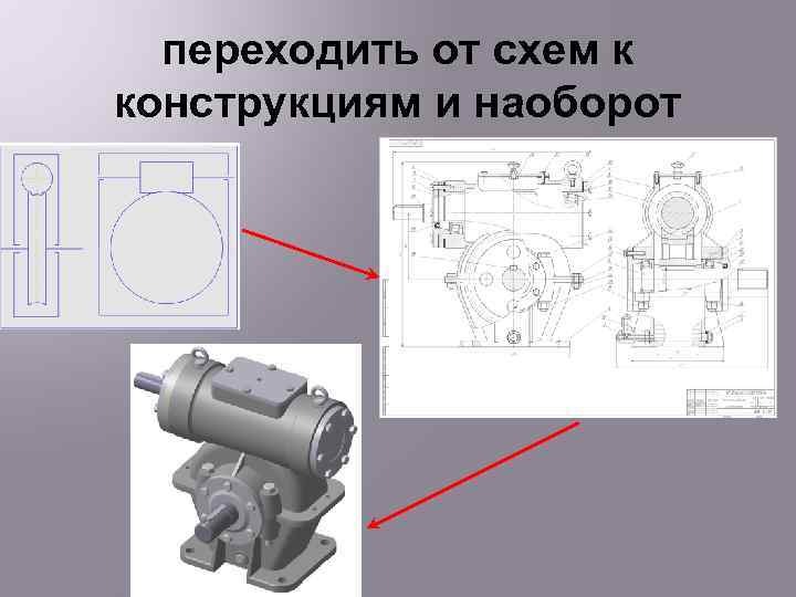 переходить от схем к конструкциям и наоборот 