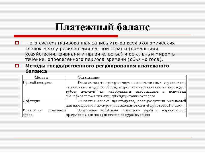 Платежный баланс o o – это систематизированная запись итогов всех экономических сделок между резидентами