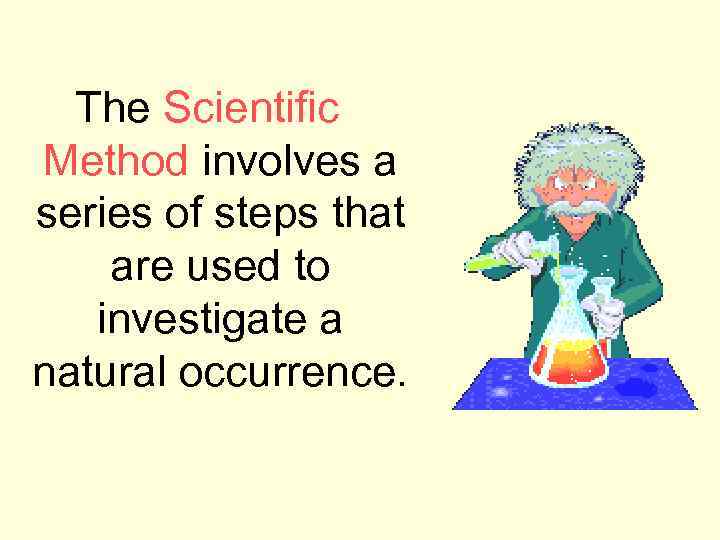 The Scientific Method involves a series of steps that are used to investigate a