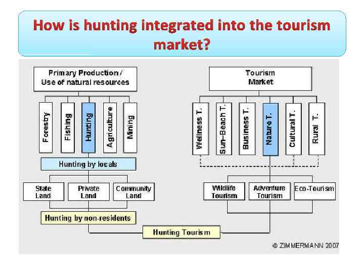 How is hunting integrated into the tourism market? 