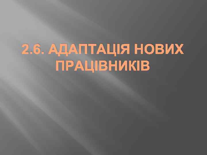 2. 6. АДАПТАЦІЯ НОВИХ ПРАЦІВНИКІВ 