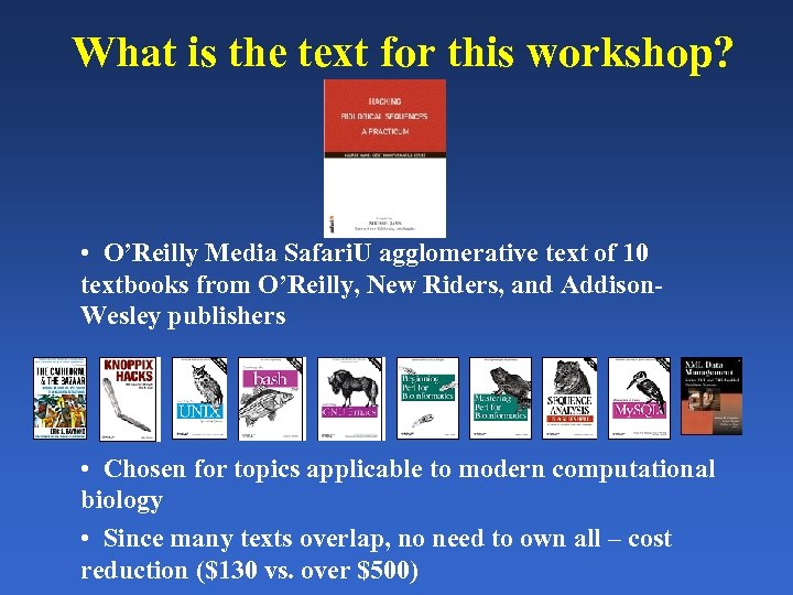 What is the text for this workshop? • O’Reilly Media Safari. U agglomerative text