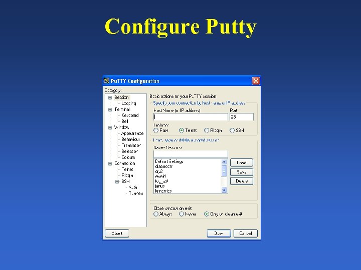 Configure Putty 