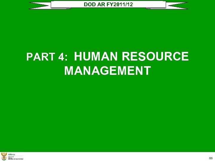 DOD AR FY 2011/12 PART 4: HUMAN RESOURCE MANAGEMENT 86 