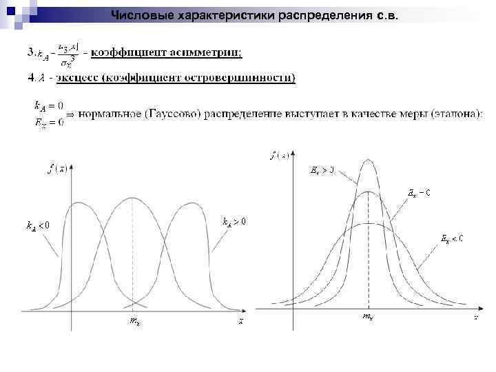 Числовые характеристики распределения